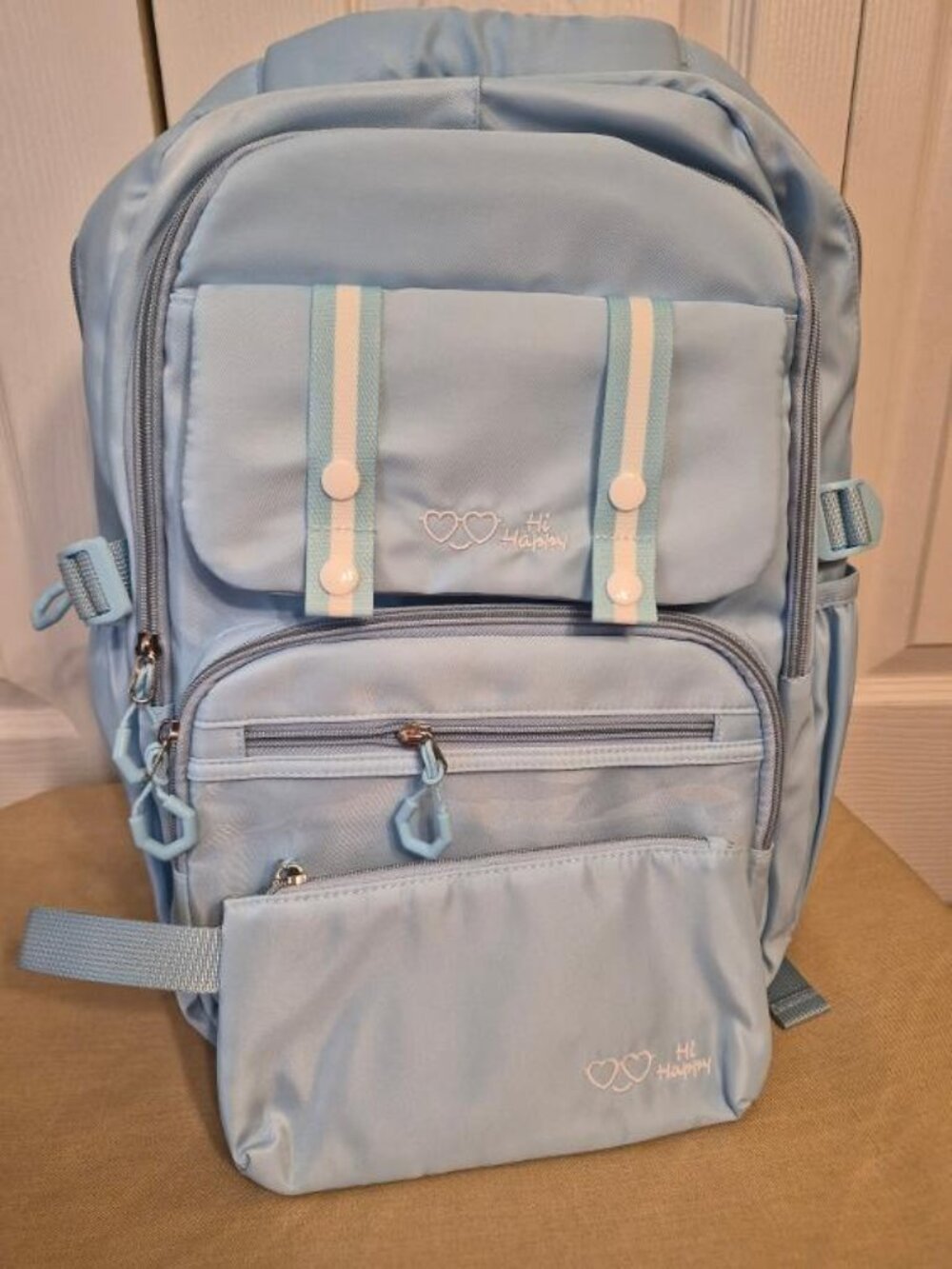 Pastel Blue Backpack Pencil Case Set by Hi Happy